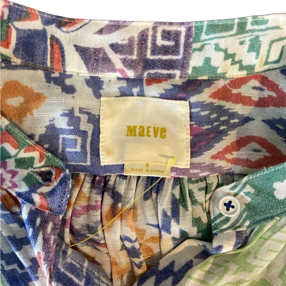 Anthropologie Maeve Women Blouse Lagenlook Hippie Boho Retro Loose Wide Size S - Picture 5 of 6